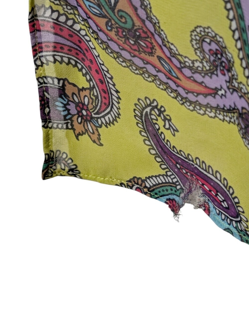CIA. Maritima Bright Yellow Paisley Maxi Swim Coverup with Tie Waist - Picture 9 of 10
